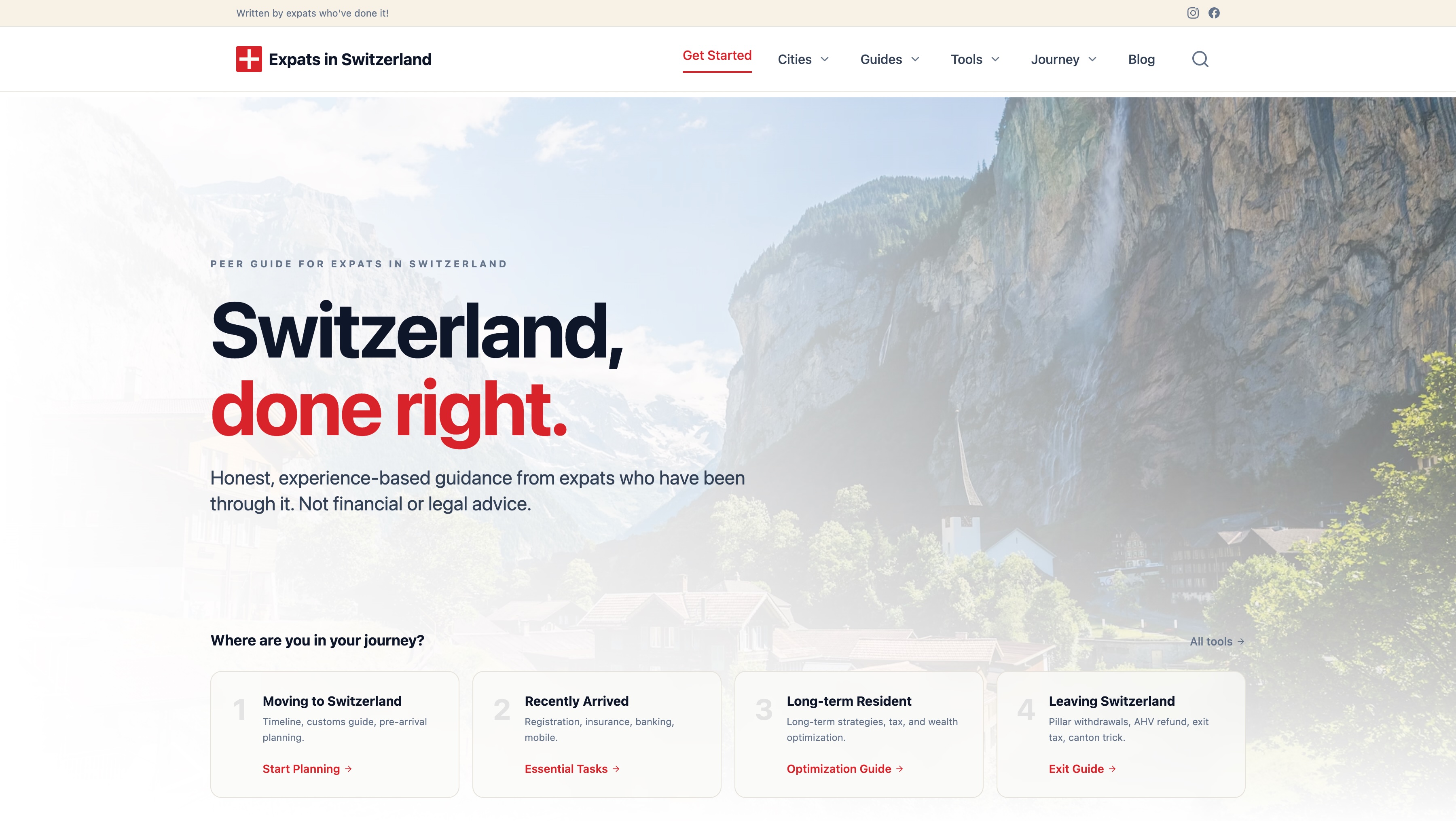 Expats in Switzerland interface
